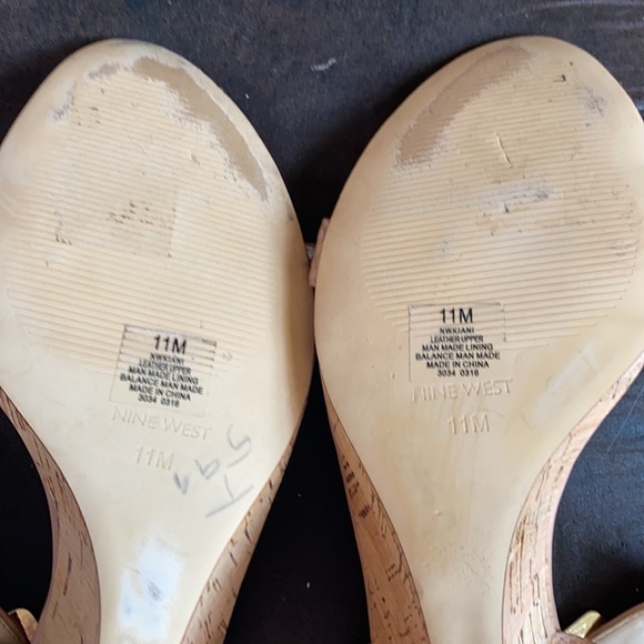 Nine West nude wedge sandals - Picture 5 of 16